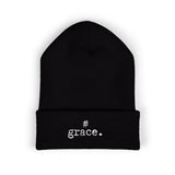 #Grace Embroidered Cuffed Beanie Hat