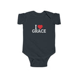 Infant Bodysuit — "I  GRACE" Baby Onesie (Personalized Name Love Design)