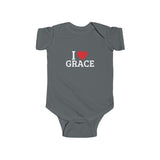 Infant Bodysuit — "I  GRACE" Baby Onesie (Personalized Name Love Design)