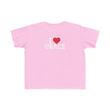 I Love Grace Toddler T-Shirt in Black, Red, Heather, & Green