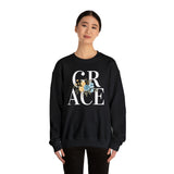 Grace with Flowers Black Sweatshirt