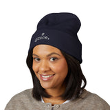 #Grace Embroidered Cuffed Beanie Hat