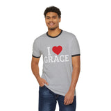 I Love Grace Ringer T‑Shirt