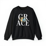 Grace with Flowers Black Sweatshirt